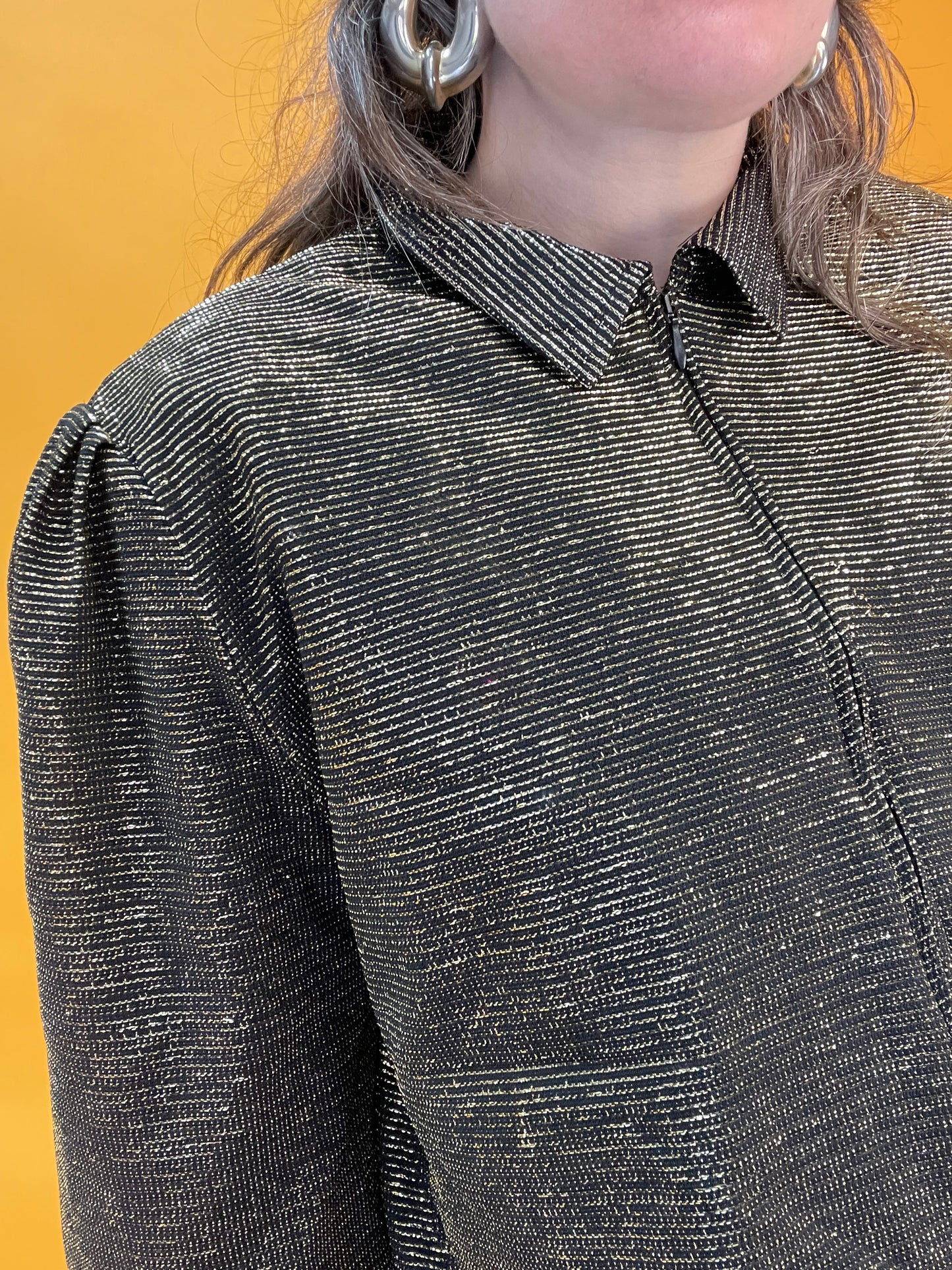 Goldglitzernder 80s/90s Lurexblouson