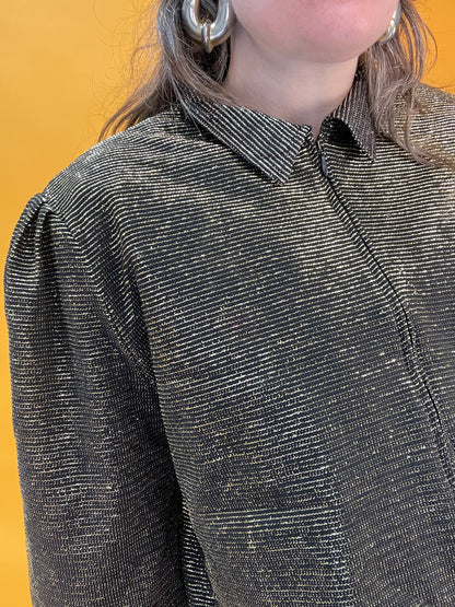 Goldglitzernder 80s/90s Lurexblouson