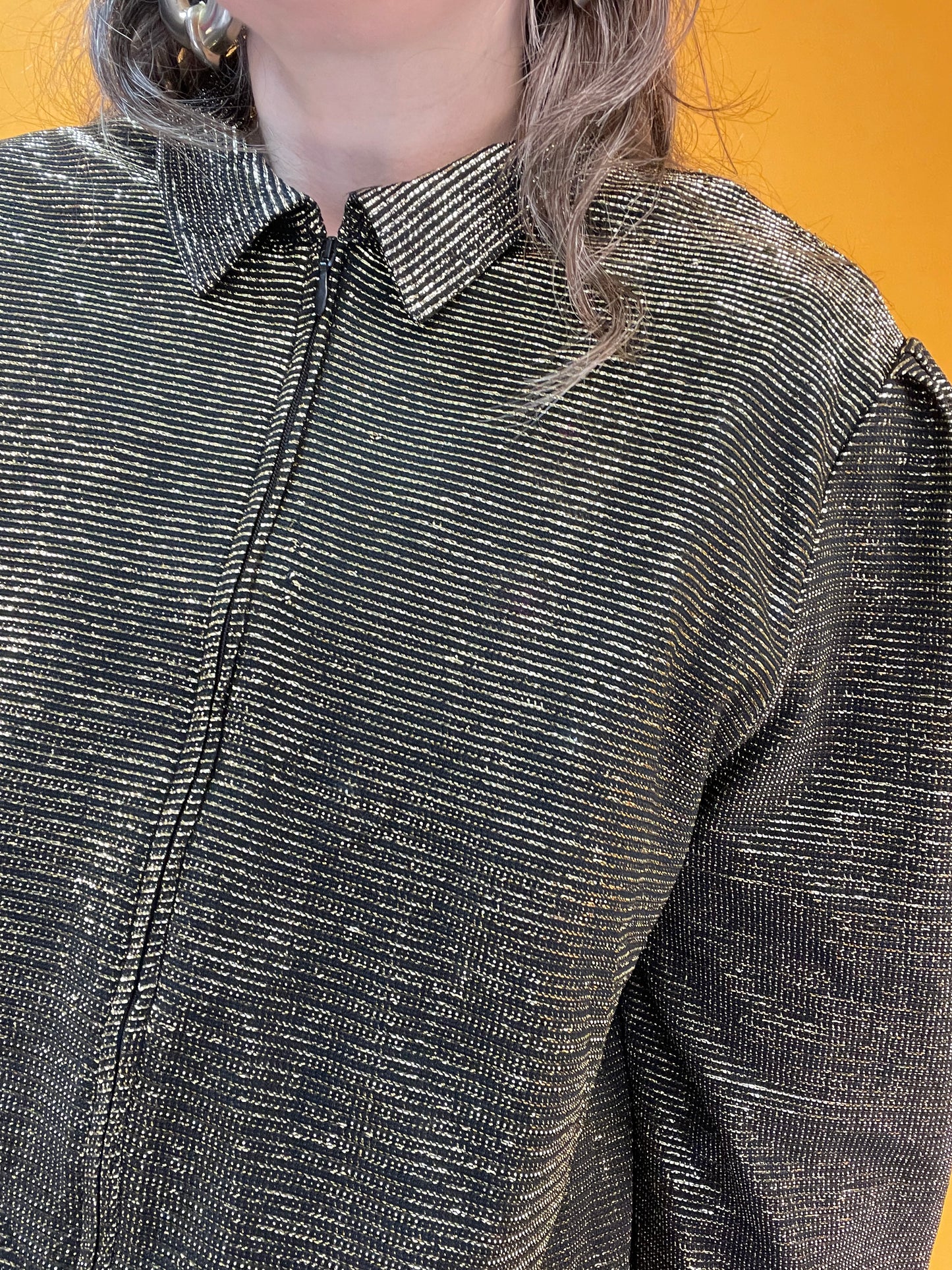 Goldglitzernder 80s/90s Lurexblouson