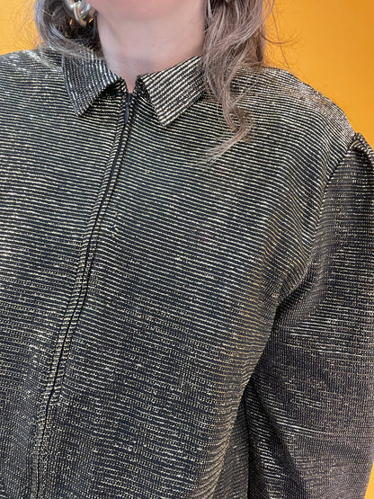 Goldglitzernder 80s/90s Lurexblouson