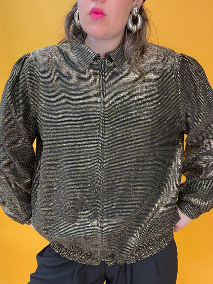 Goldglitzernder 80s/90s Lurexblouson