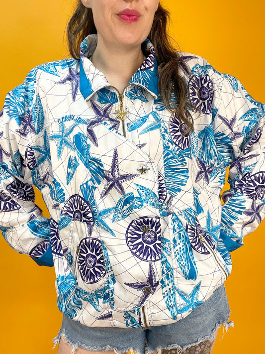 80s/90s Trainingsjacke mit nautical Print von Lavon