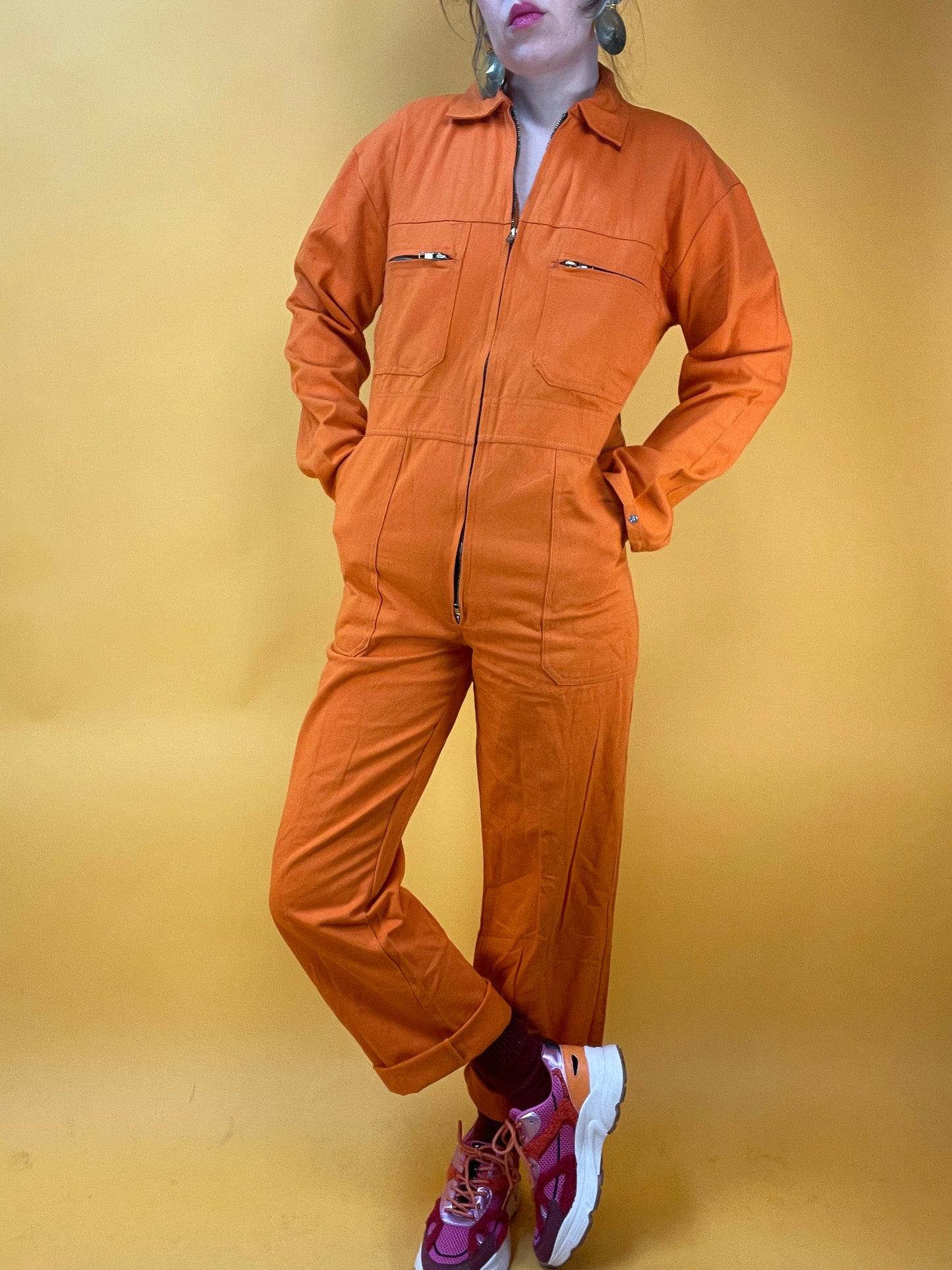 Lässiger Unisex Workwear Overall in Knallorange