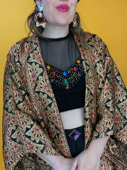 Famoser langer Kimono aus schimmerndem Lurex