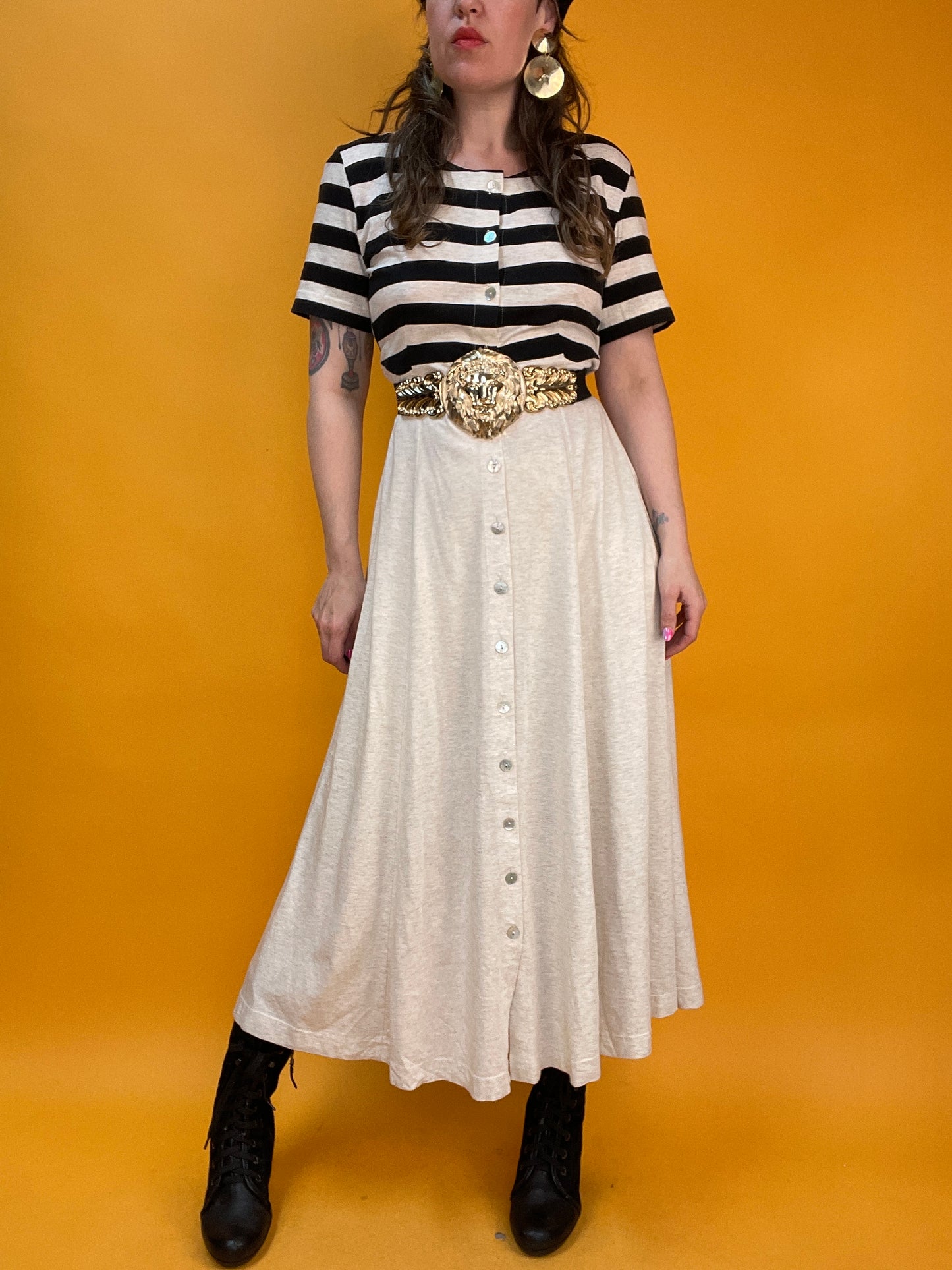 Knöchellanges Sommerkleid im „French-Chic“-Streifenlook