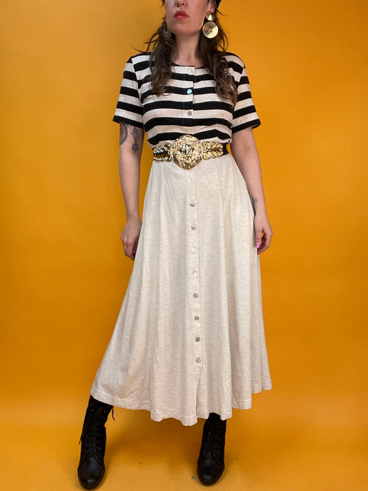 Knöchellanges Sommerkleid im „French-Chic“-Streifenlook