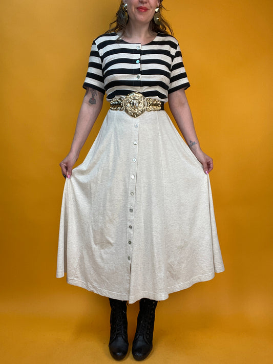 Knöchellanges Sommerkleid im „French-Chic“-Streifenlook