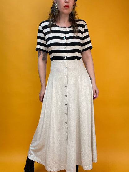 Knöchellanges Sommerkleid im „French-Chic“-Streifenlook