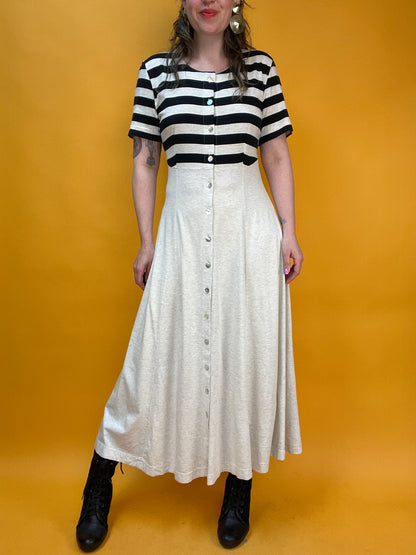 Knöchellanges Sommerkleid im „French-Chic“-Streifenlook
