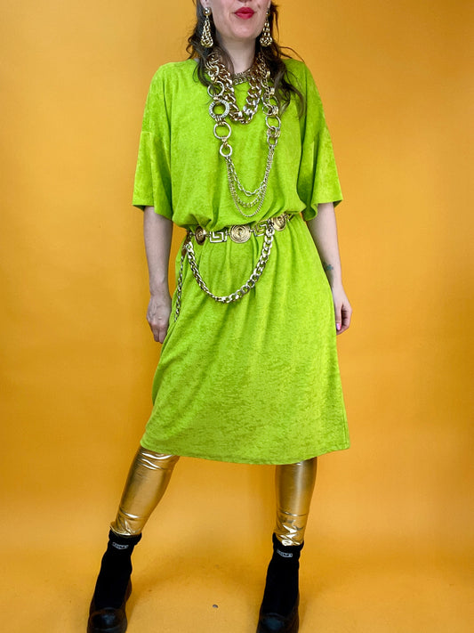 Funky Neon-Shirtkleid aus Frottee
