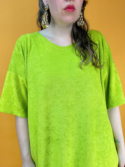 Funky Neon-Shirtkleid aus Frottee