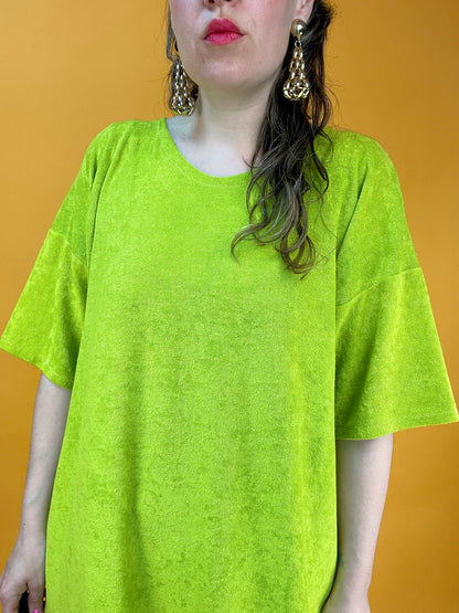 Funky Neon-Shirtkleid aus Frottee