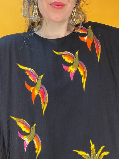 Herrlich dünnes Kaftankleid mit funky Beachvibeprint