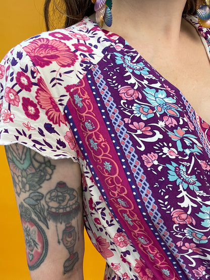 Bohemian Maxikleid mit hippieskem Blumenprint
