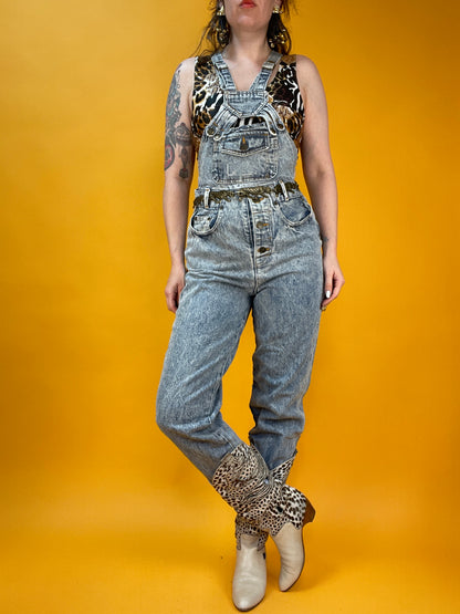 80s Acid Washed Denim Latzhose