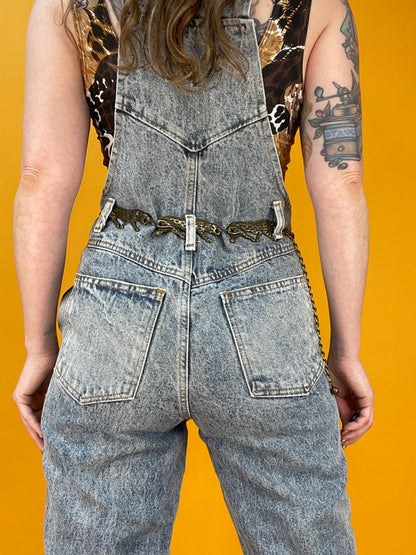 80s Acid Washed Denim Latzhose