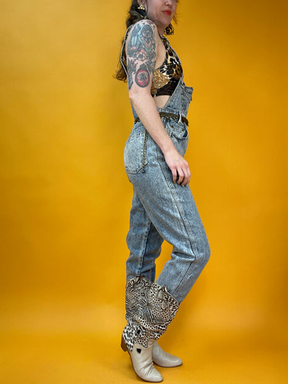 80s Acid Washed Denim Latzhose