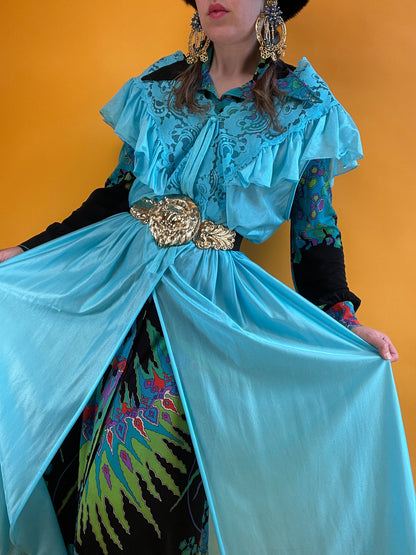 80s Nightgown mit opulentem Spitzenbesatz