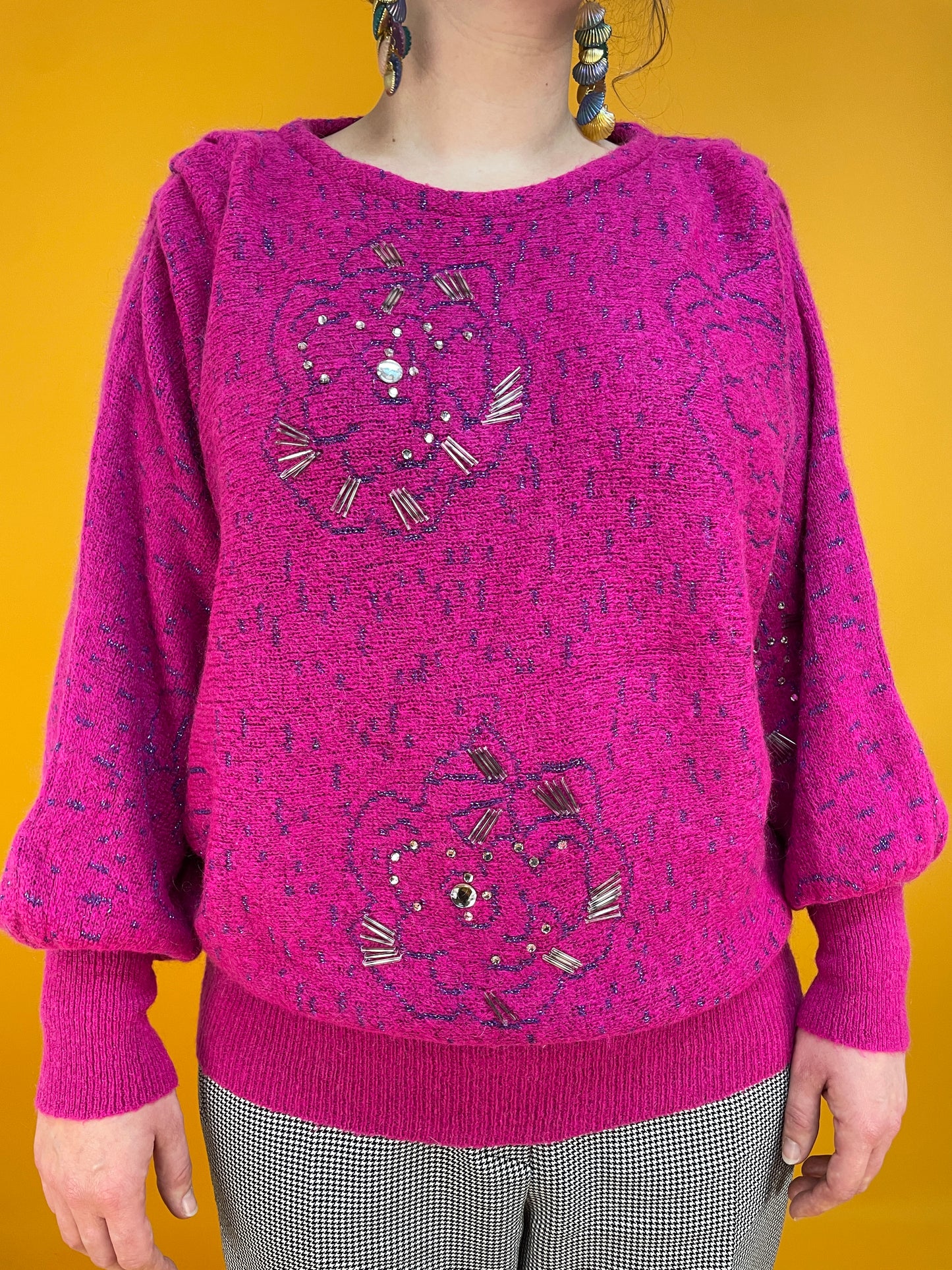 80s Powerknit mit mega Fledermausärmeln