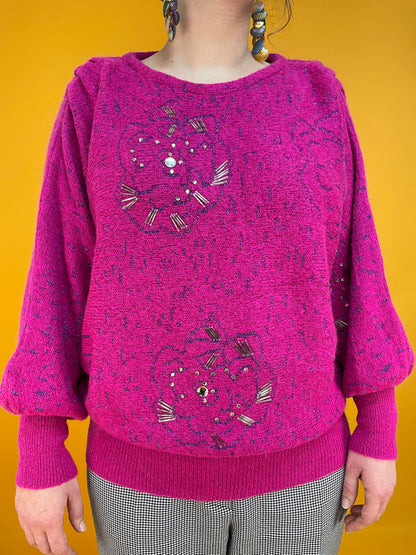 80s Powerknit mit mega Fledermausärmeln