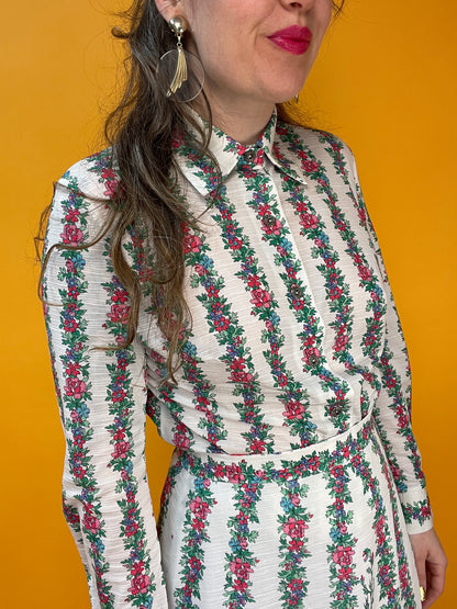Anmutiges 70s Set mit allerschönstem Blumenprint