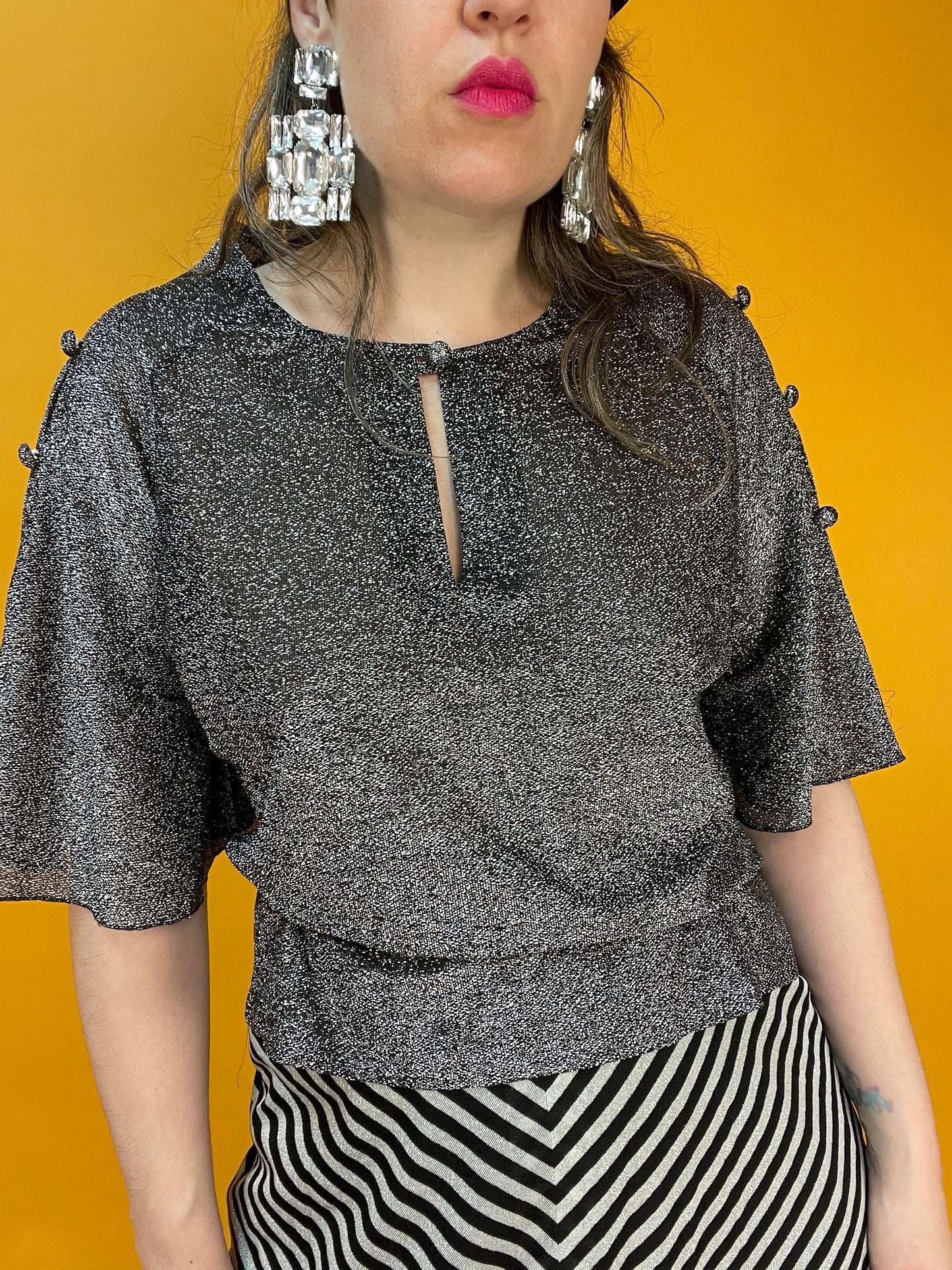 Glitzerndes 60s Lurexshirt