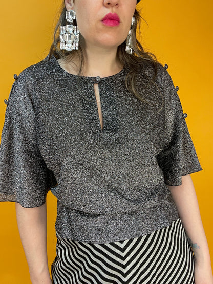 Glitzerndes 60s Lurexshirt