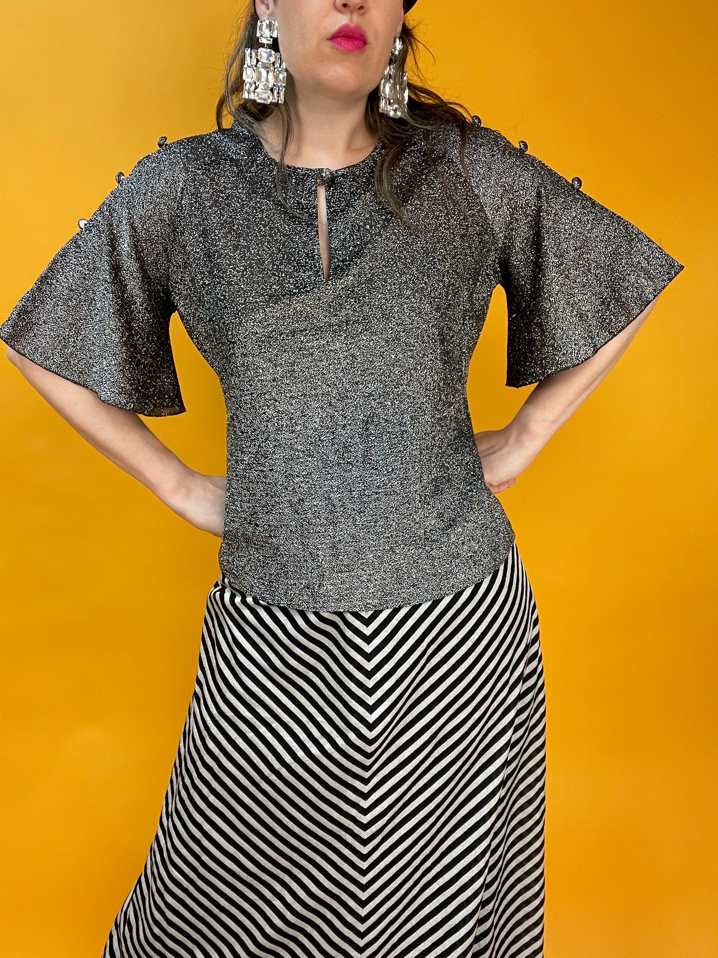 Glitzerndes 60s Lurexshirt