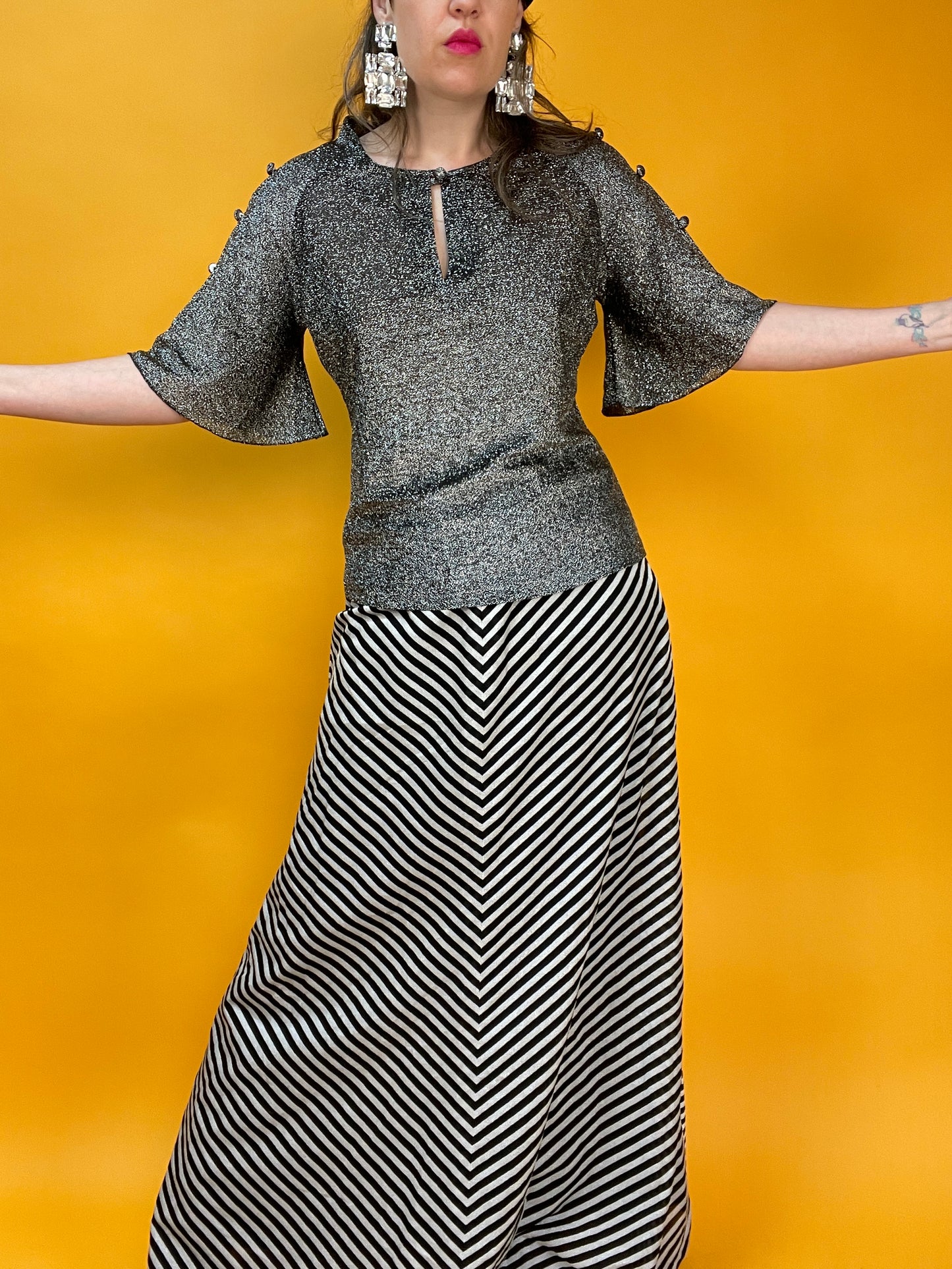 Glitzerndes 60s Lurexshirt
