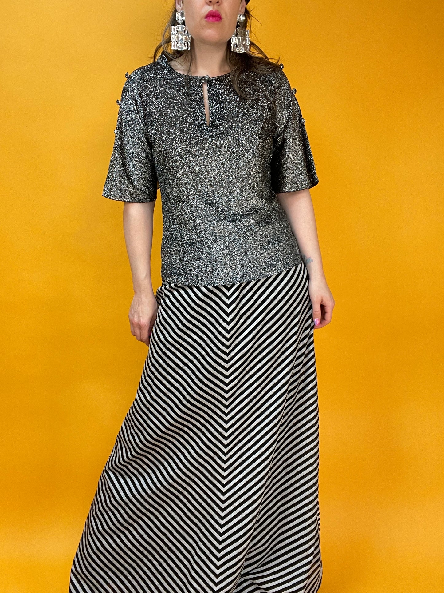 Glitzerndes 60s Lurexshirt