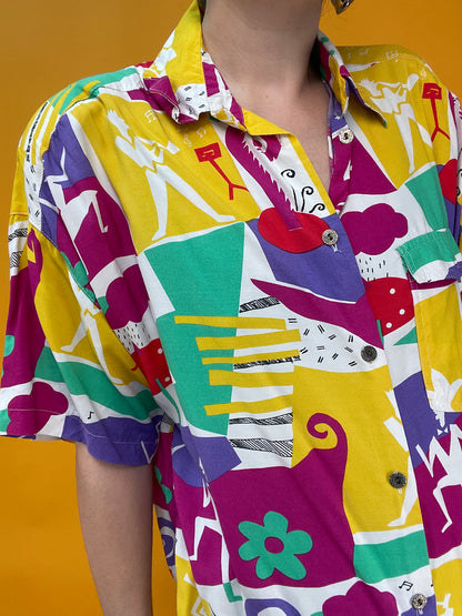 Luftiges Shirt mit funky Print