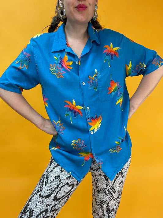 Funky Regenbogenpalmen-Havaiishirt