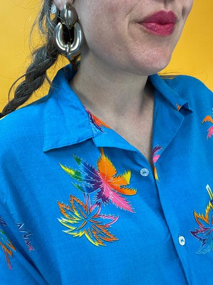 Funky Regenbogenpalmen-Havaiishirt