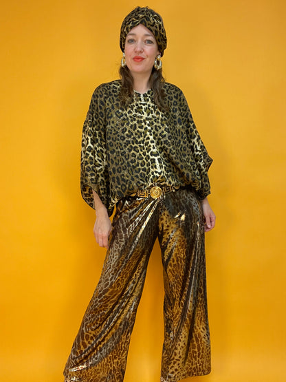 Vierteiliges Vintage-Turban-Set "LeoLove"