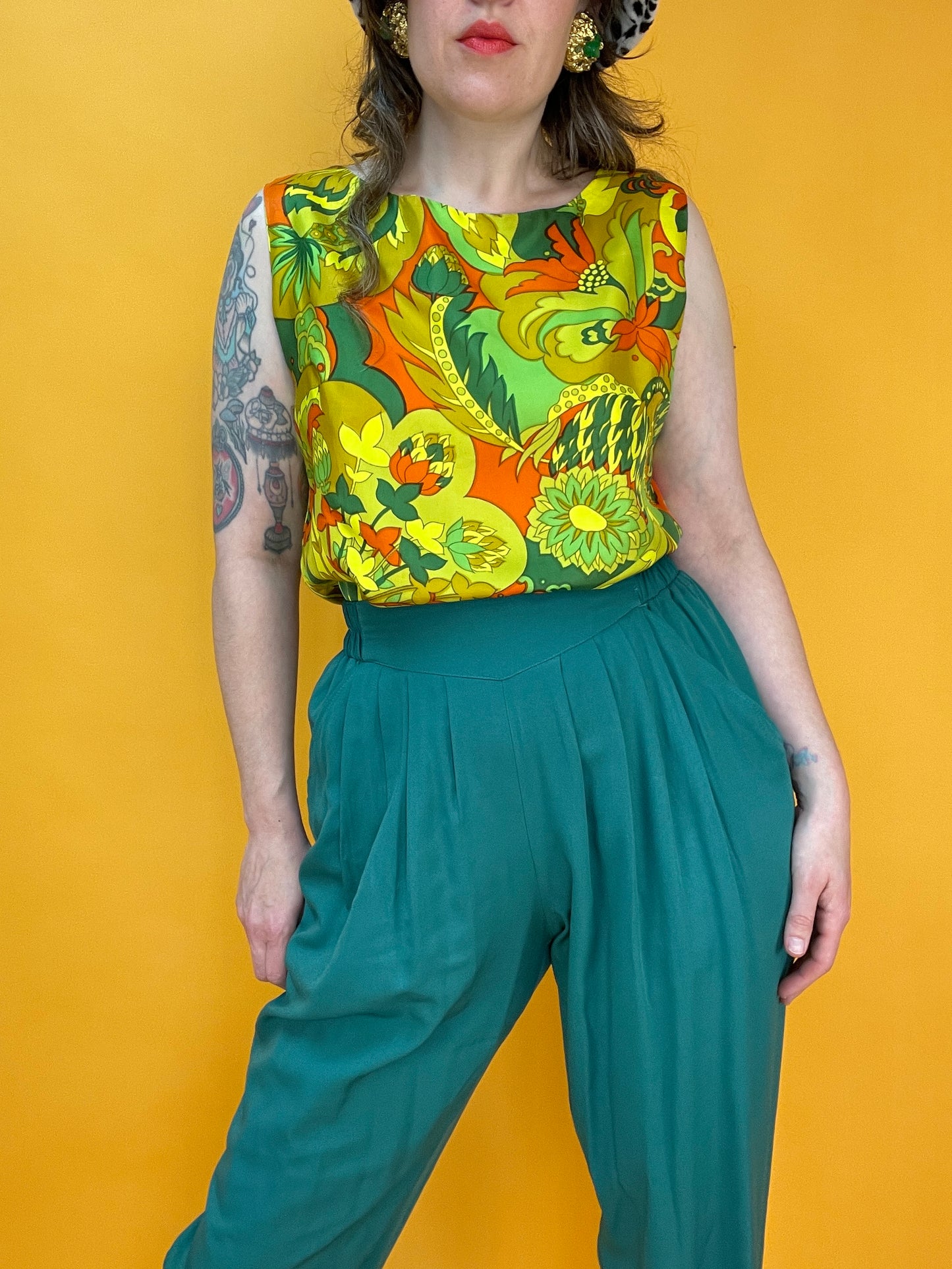 Fancy 60er/70er Power-Print Top