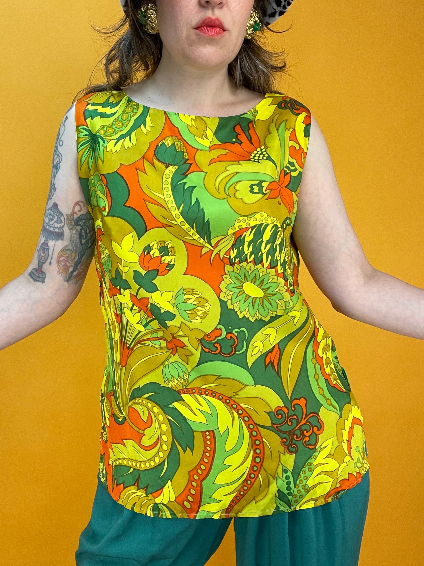 Fancy 60er/70er Power-Print Top