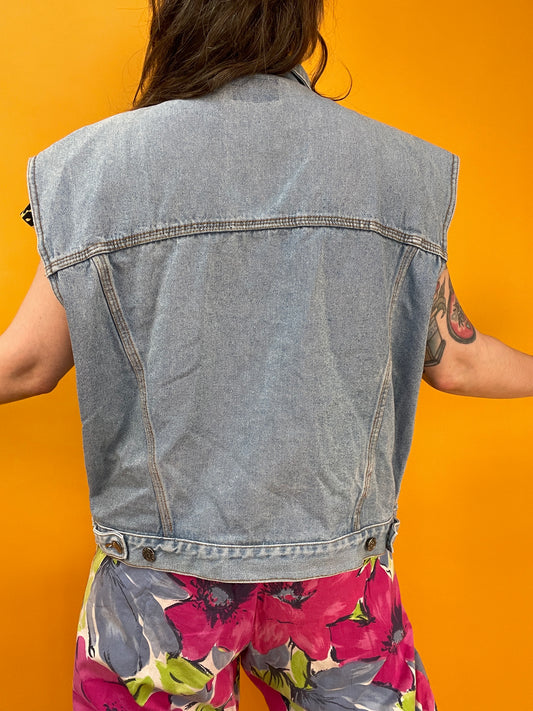 Klassische Denimweste aus hellem, festem Jeans
