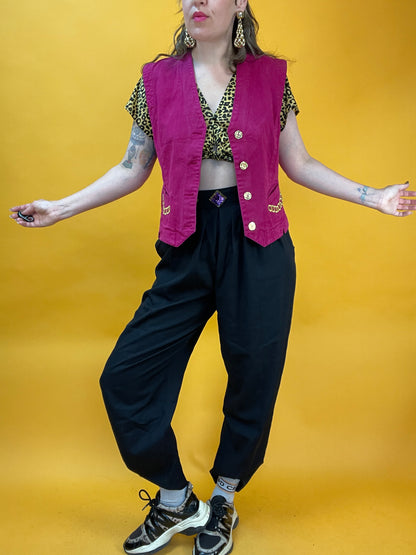Fesche Denimweste in knalligem Pink
