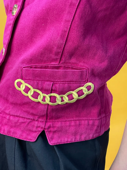 Fesche Denimweste in knalligem Pink